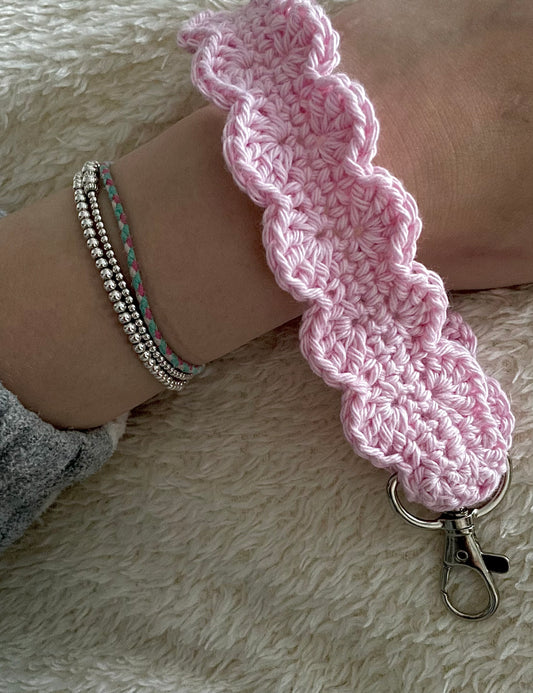 Crochet Wristlet Keyring for Car keys - Cotton