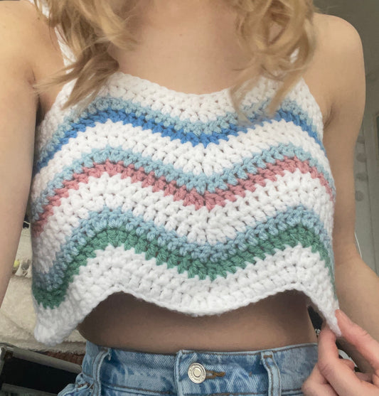 Crochet ripple crop top
