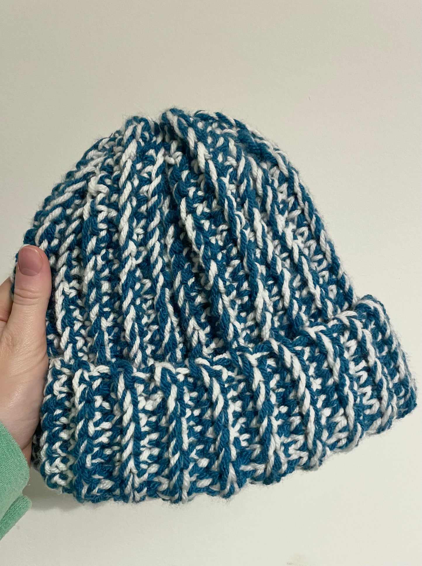 Crochet Chunky Two Coloured Winter Beanie